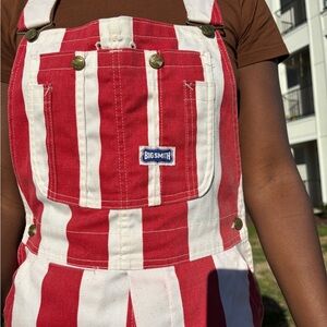 Big Smith Red and White Striped Overalls